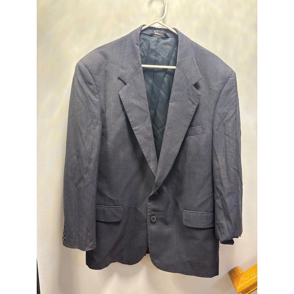 Burberrys Blazer Mens Size 44L Grey Plaid Fair Vintage 2-Button Sport Coat